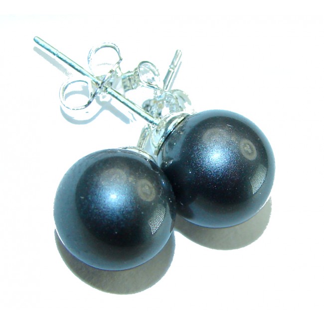 Black Pearl .925 Sterling Silver handcrafted Earrings