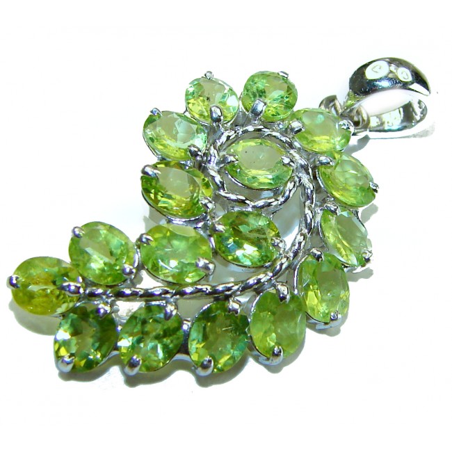 Bianca - Authentic 9.5 carat Peridot .925 Sterling Silver handmade Pendant