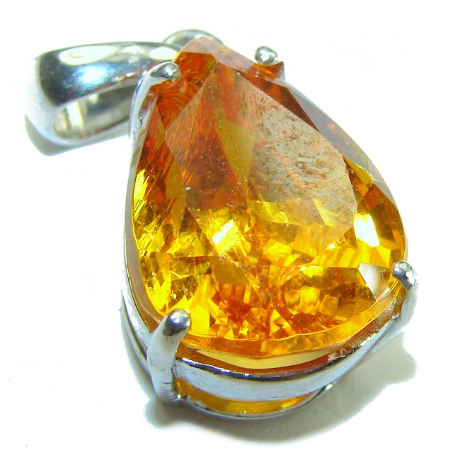 Authentic 8.2 carat Golden Topaz .925 Sterling Silver handcrafted pendant