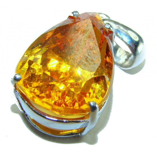 Authentic 8.2 carat Golden Topaz .925 Sterling Silver handcrafted pendant