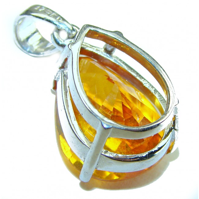 Authentic 8.2 carat Golden Topaz .925 Sterling Silver handcrafted pendant