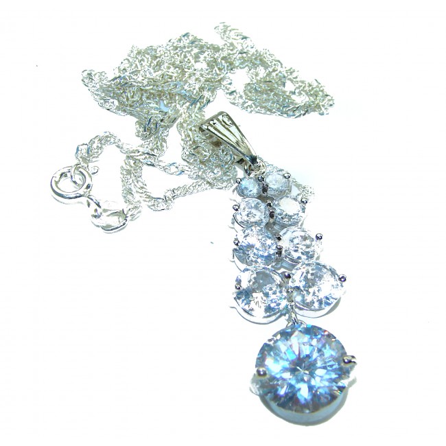 Exclusive White Topaz .925 Sterling Silver handcrafted necklace