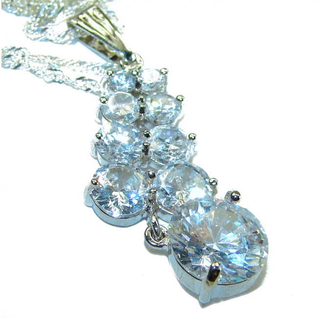 Exclusive White Topaz .925 Sterling Silver handcrafted necklace