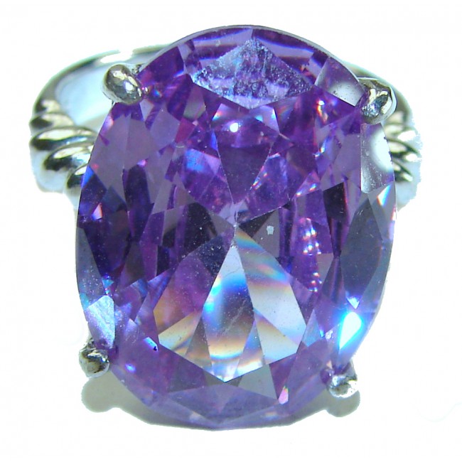 Lavish Lavender authentic 22.5 carat Topaz .925 Sterling Silver Statement handcrafted Ring size 8