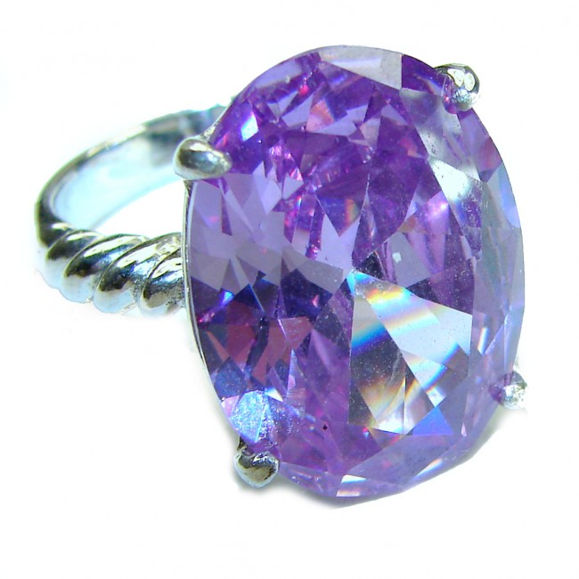 Lavish Lavender authentic 22.5 carat Topaz .925 Sterling Silver Statement handcrafted Ring size 8