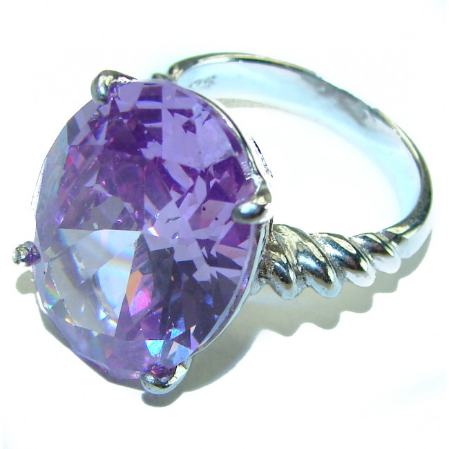 Lavish Lavender authentic 22.5 carat Topaz .925 Sterling Silver Statement handcrafted Ring size 8