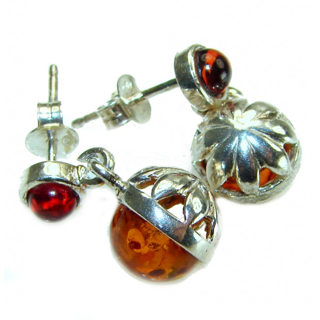 Golden Honey Drops authentic Baltic Amber .925 Sterling Silver earrings