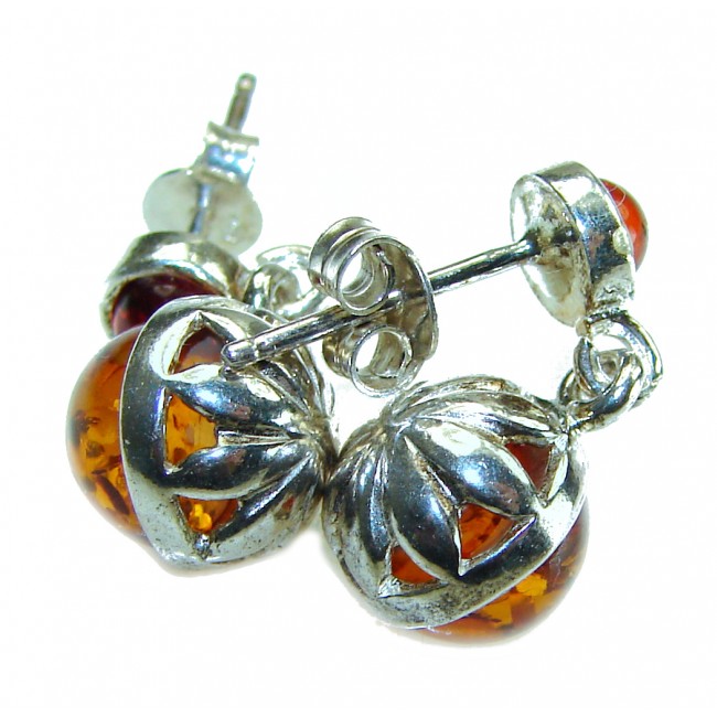 Golden Honey Drops authentic Baltic Amber .925 Sterling Silver earrings