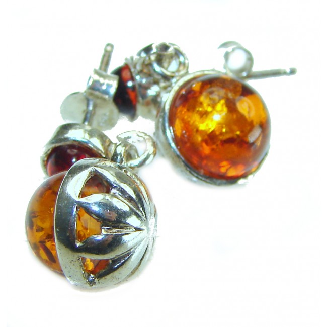 Golden Honey Drops authentic Baltic Amber .925 Sterling Silver earrings