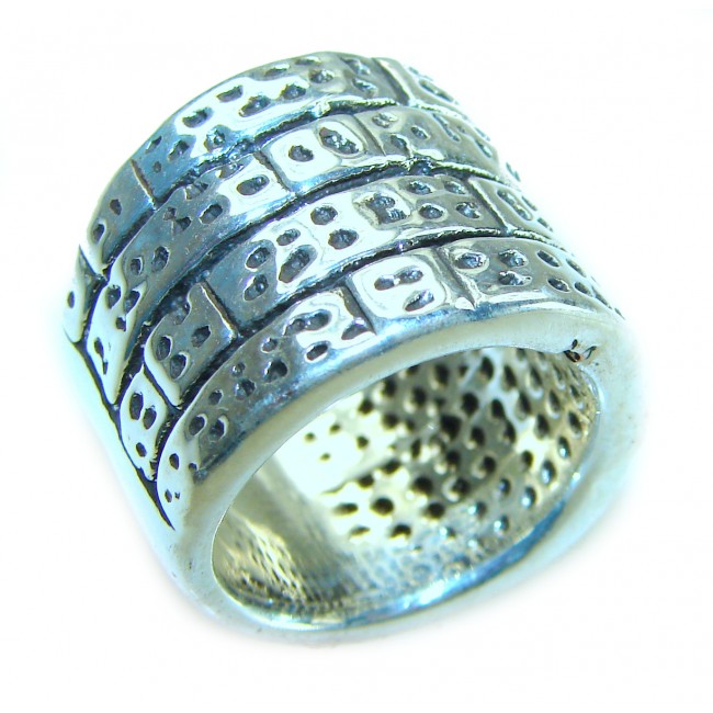 Large Bali made .925 Sterling Silver handcrafted Ring s. 7