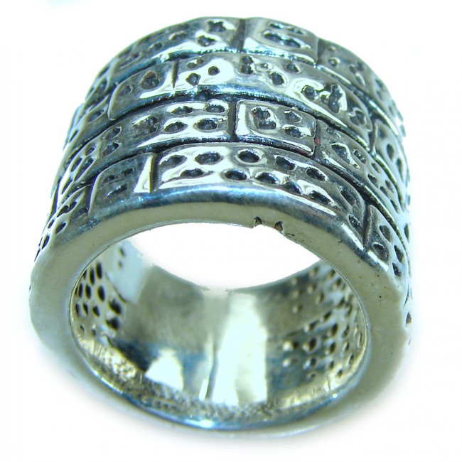 Large Bali made .925 Sterling Silver handcrafted Ring s. 7