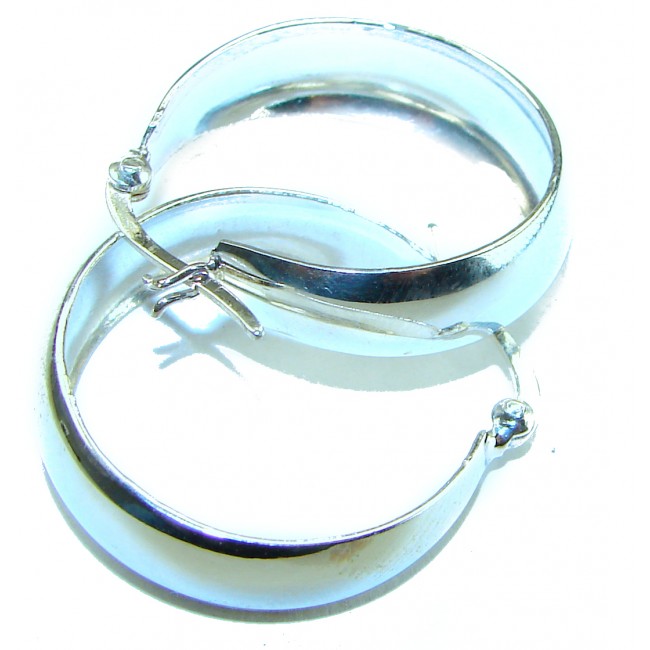 .925 Sterling Silver handmade Italy made Hoop Earrings