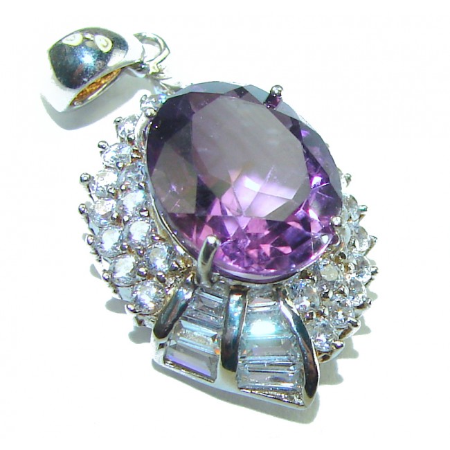 Vintage 9.2 carat natural Amethyst .925 Sterling Silver handcrafted Pendant