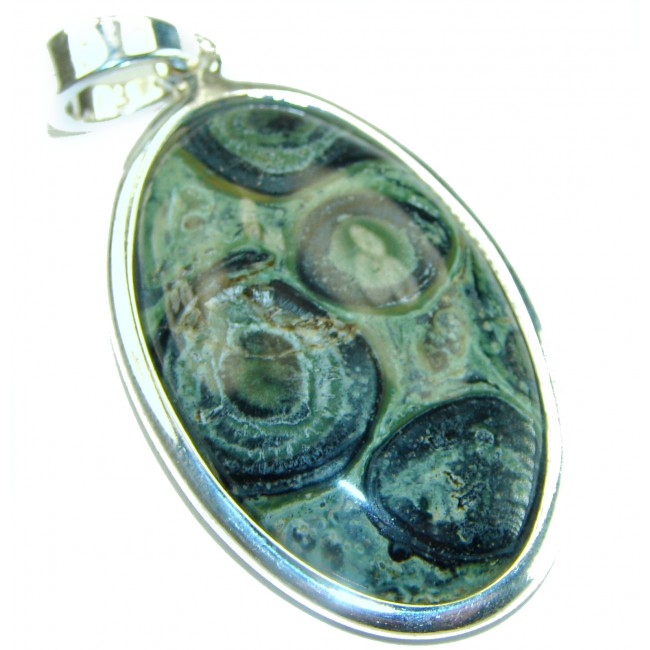 AAA quality Authentic Green Rhyolite .925 Sterling Silver Pendant