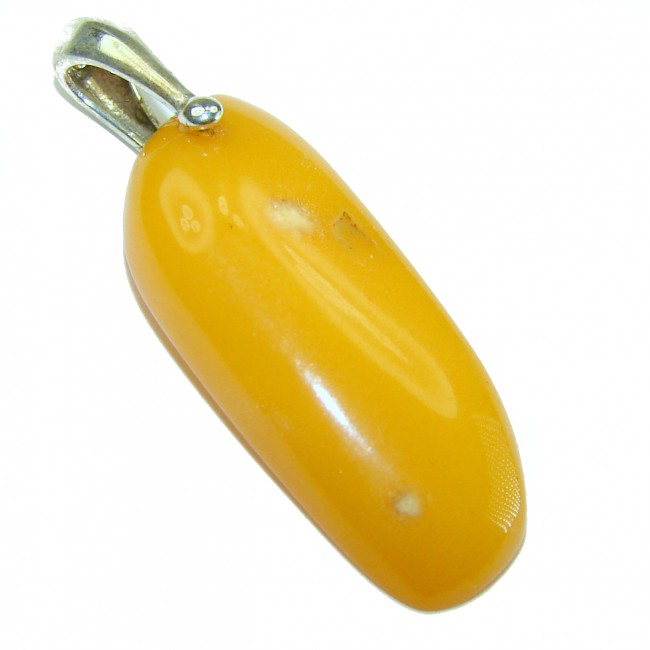 Honay Drop authentic Baltic Amber .925 Sterling Silver handmade Pendant