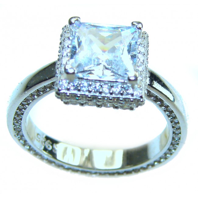 Spectacular 4.5 carat White Topaz .925 Sterling Silver stack up ring size 6 1/4