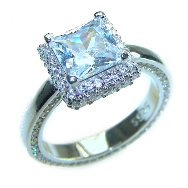 Spectacular 4.5 carat White Topaz .925 Sterling Silver stack up ring size 6 1/4