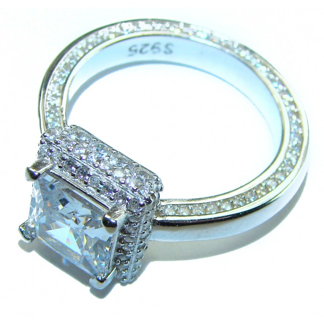 Spectacular 4.5 carat White Topaz .925 Sterling Silver stack up ring size 6 1/4