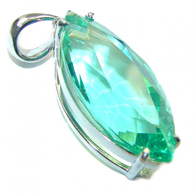 Eau Pure authentic 16.5 carat Aquamarine .925 Sterling Silver Handcrafted pendant