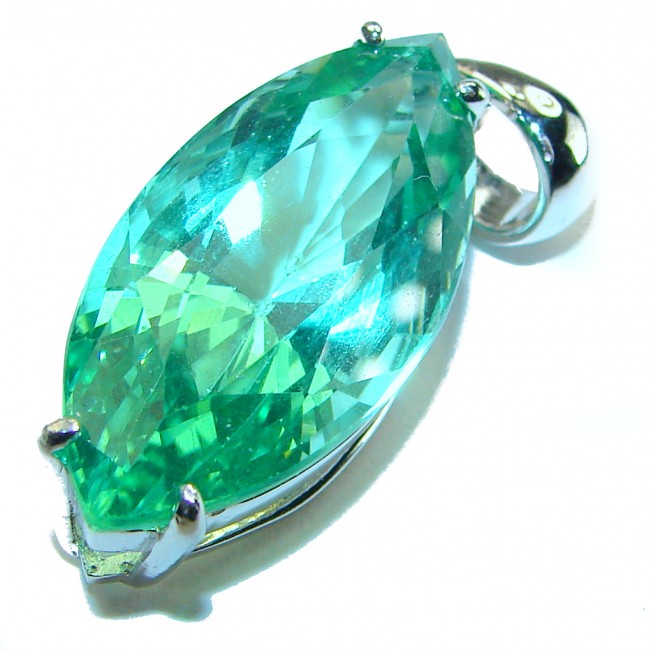 Eau Pure authentic 16.5 carat Aquamarine .925 Sterling Silver Handcrafted pendant