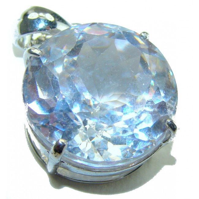 Pure Beauty - Vintage style- genuine 18.5 carat White Topaz .925 Sterling Silver handmade Pendant