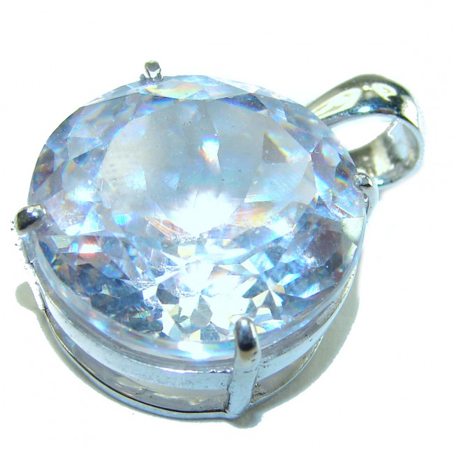 Pure Beauty - Vintage style- genuine 18.5 carat White Topaz .925 Sterling Silver handmade Pendant