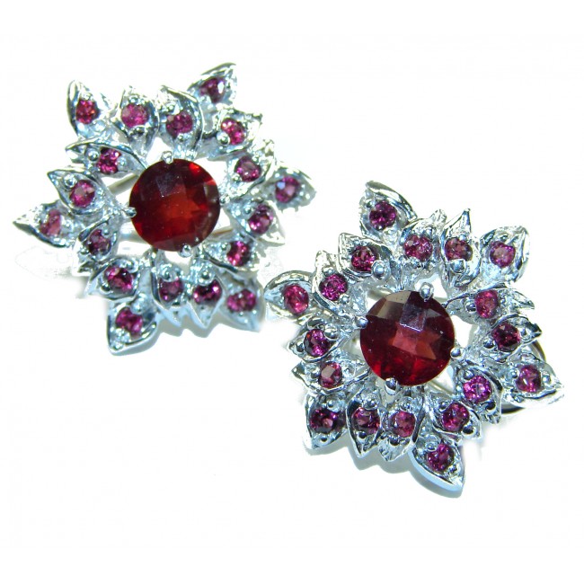 Authentic 8.5ct Garnet .925 Sterling Silver handmade earrings