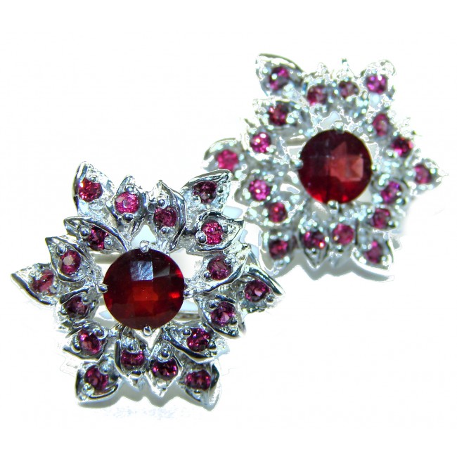 Authentic 8.5ct Garnet .925 Sterling Silver handmade earrings