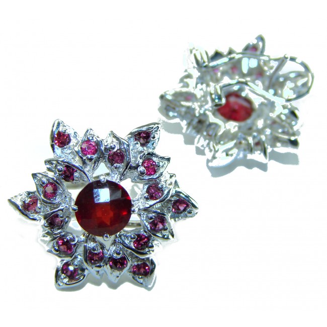 Authentic 8.5ct Garnet .925 Sterling Silver handmade earrings