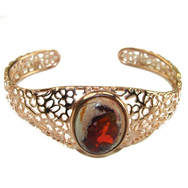 Dolce Vita Authentic 28.5 carat Mexican Opal handmade 14K Rose Gold over .925 Sterling Silver Bracelet / Cuff