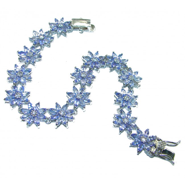 Fancy Authentic 29.8 carat Tanzanite .925 Sterling Silver handcrafted Bracelet