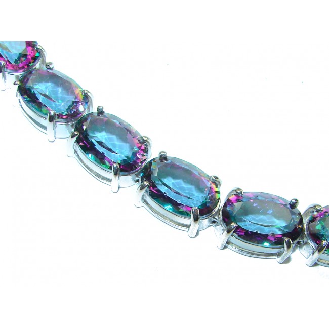 Luxury 58.5 carat Mystic Topaz Sterling .925 Silver handmade Bracelet