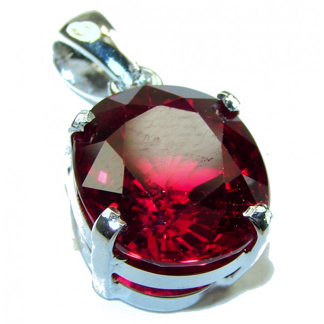 Scarlet 8.5 carat Red Topaz .925 Sterling Silver handmade pendant