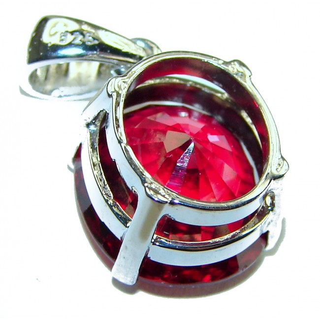 Scarlet 8.5 carat Red Topaz .925 Sterling Silver handmade pendant