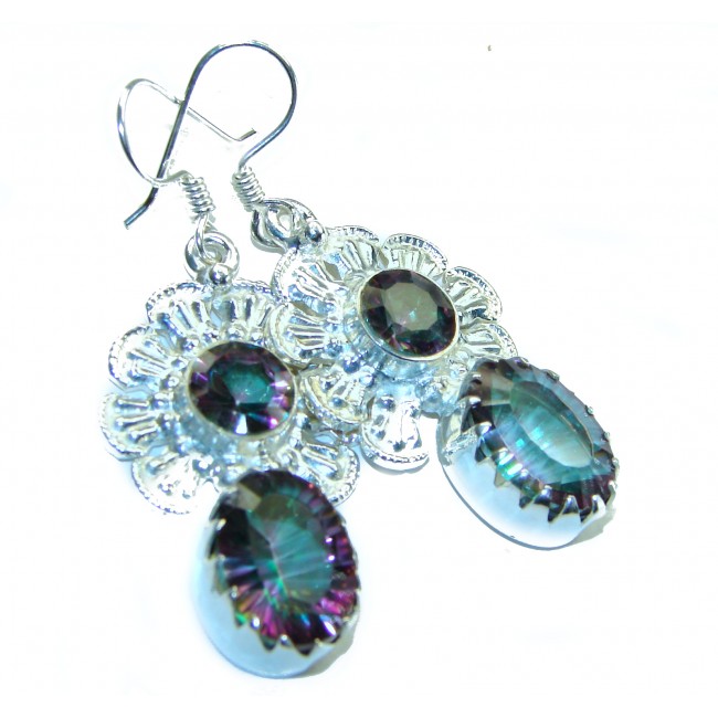 Mystical Eye Rainbow Magic Topaz .925 Sterling Silver earrings