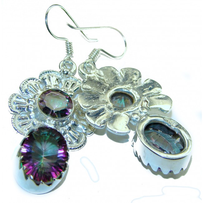 Mystical Eye Rainbow Magic Topaz .925 Sterling Silver earrings