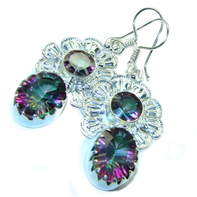 Mystical Eye Rainbow Magic Topaz .925 Sterling Silver earrings