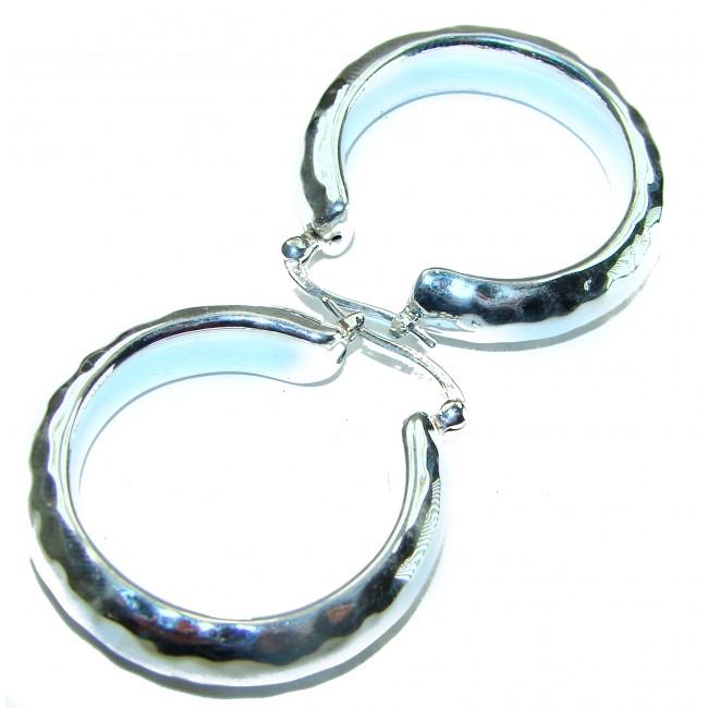 Hammered .925 Sterling Silver Hoop Earrings