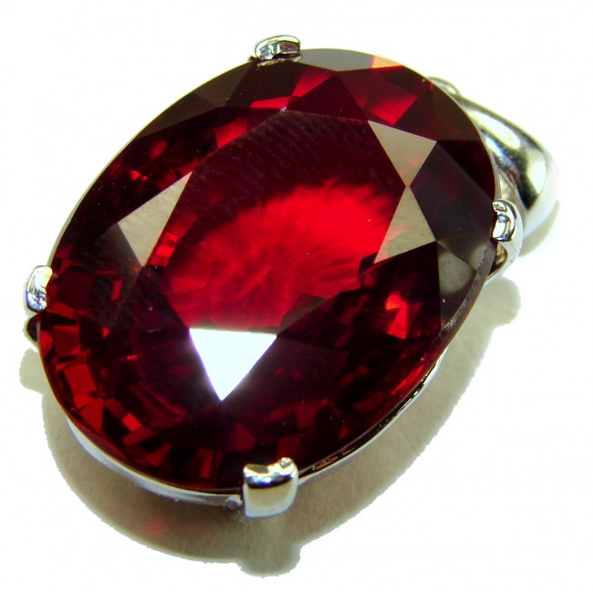 Hot Red Magma 24.5 carat Red Topaz .925 Sterling Silver handmade pendant