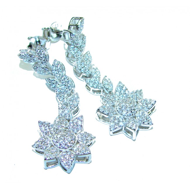 Dazzling Star Exclusive White Topaz .925 Sterling Silver handcrafted Earrings