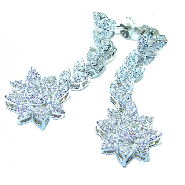 Dazzling Star Exclusive White Topaz .925 Sterling Silver handcrafted Earrings