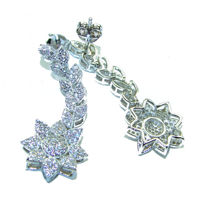 Dazzling Star Exclusive White Topaz .925 Sterling Silver handcrafted Earrings