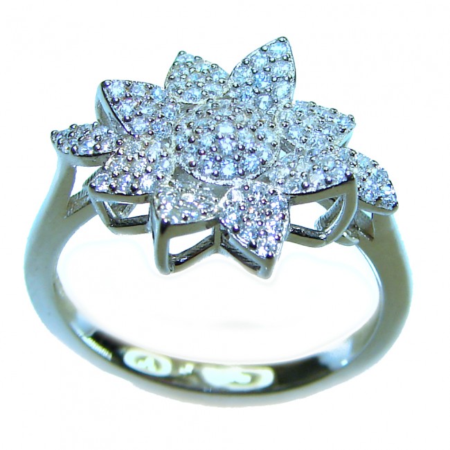 Dazzling Star Exclusive White Topaz .925 Sterling Silver handcrafted ring size 8