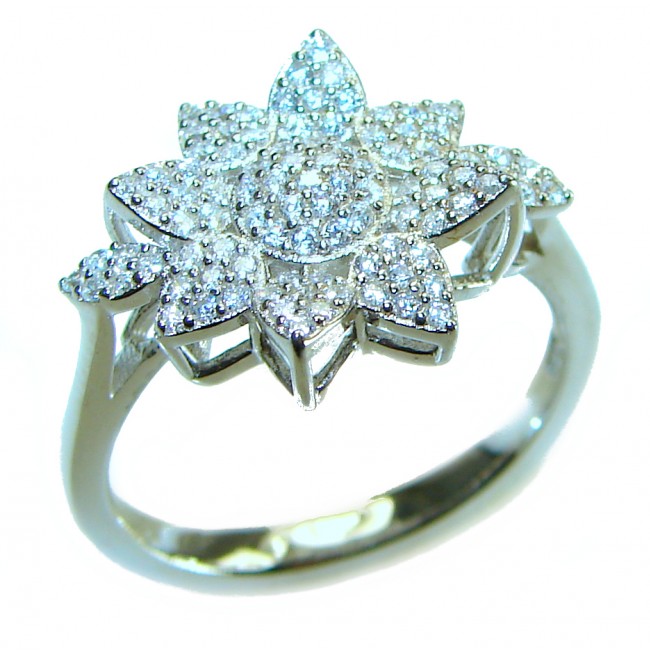 Dazzling Star Exclusive White Topaz .925 Sterling Silver handcrafted ring size 8