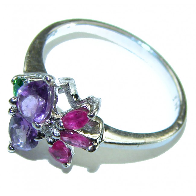 Eliza 0.9 carat African Amethyst Sapphire .925 Sterling Silver Handcrafted Ring size 6 3/4