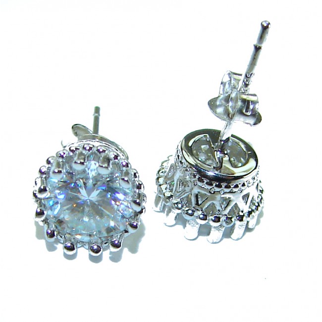 Exclusive White Topaz .925 Sterling Silver handcrafted Earrings