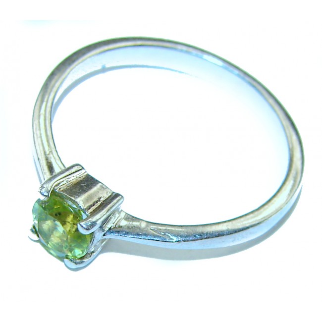 Nature's Love Authentic 0.5 carat Peridot .925 Sterling Silver handmade Ring s. 7 3/4