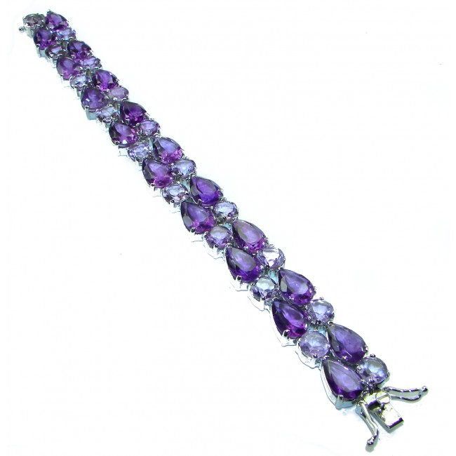 Purple Beauty authentic 65.5 CARAT Amethyst .925 Sterling Silver handcrafted Bracelet