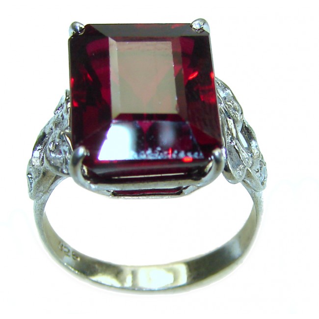 My Love - Red Brilliance 11.5 carat Red Topaz .925 Silver handcrafted Cocktail Ring s. 7