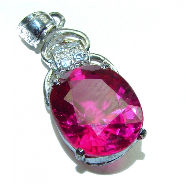 Excellent quality 4.6 Pink Orchid Topaz .925 Sterling Silver handmade Pendant